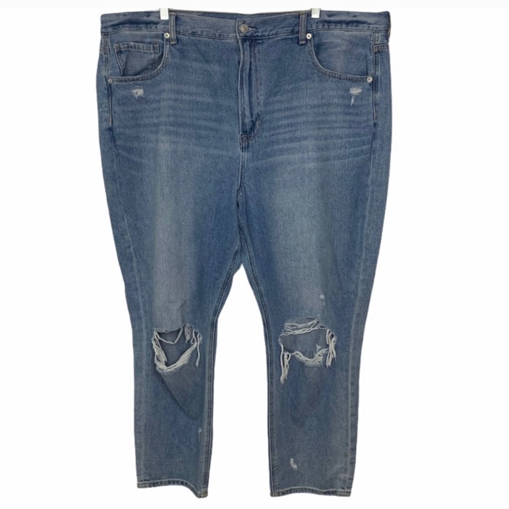 American Eagle mom jeans distressed light wash